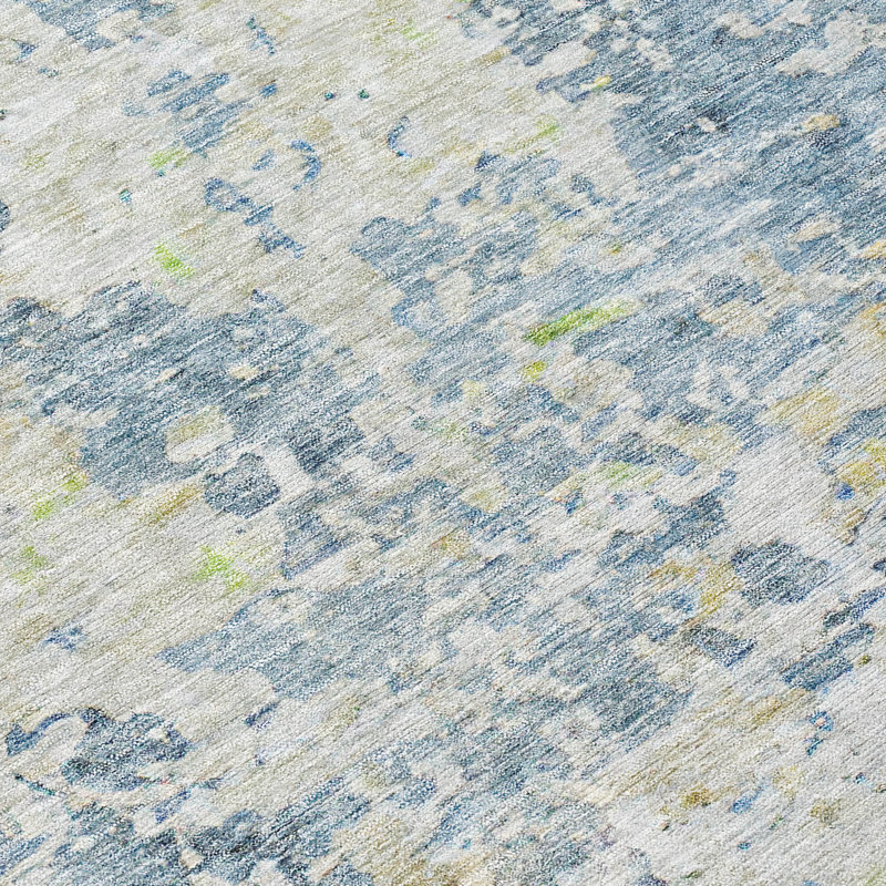 Tapis intérieur / extérieur bleu lavable Suri , 9 pi x 12 pi