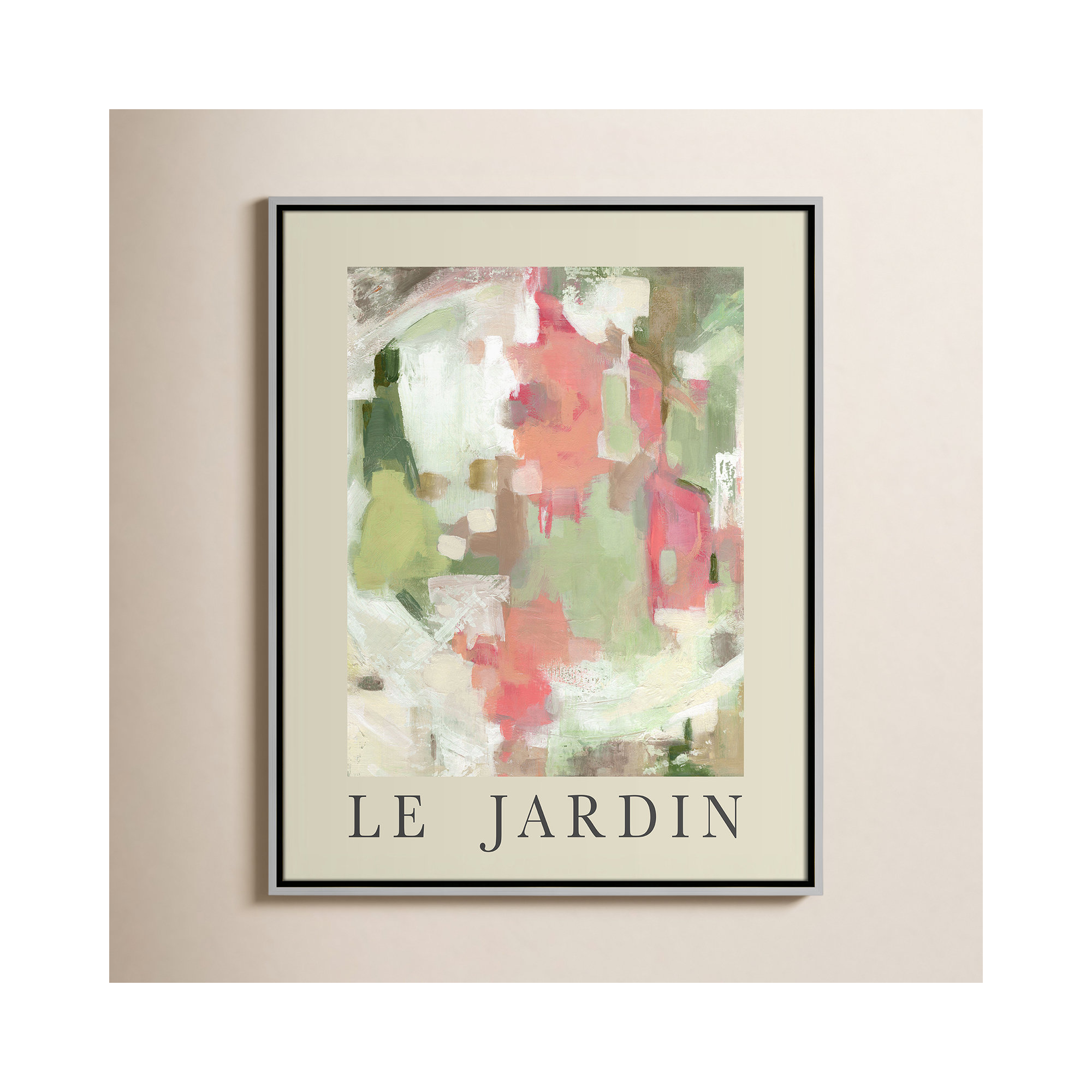 Botanical Poster Collection " Le Jardin " by Carol Robinson, 29.5" H x 23.5" W x 2" D, Silver Floater Frame, No