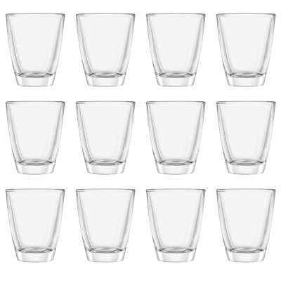 Argon Tableware 30ml Wide Shot Glasses - 12x Small Vodka Tequila Jelly Cocktail Glassware Set