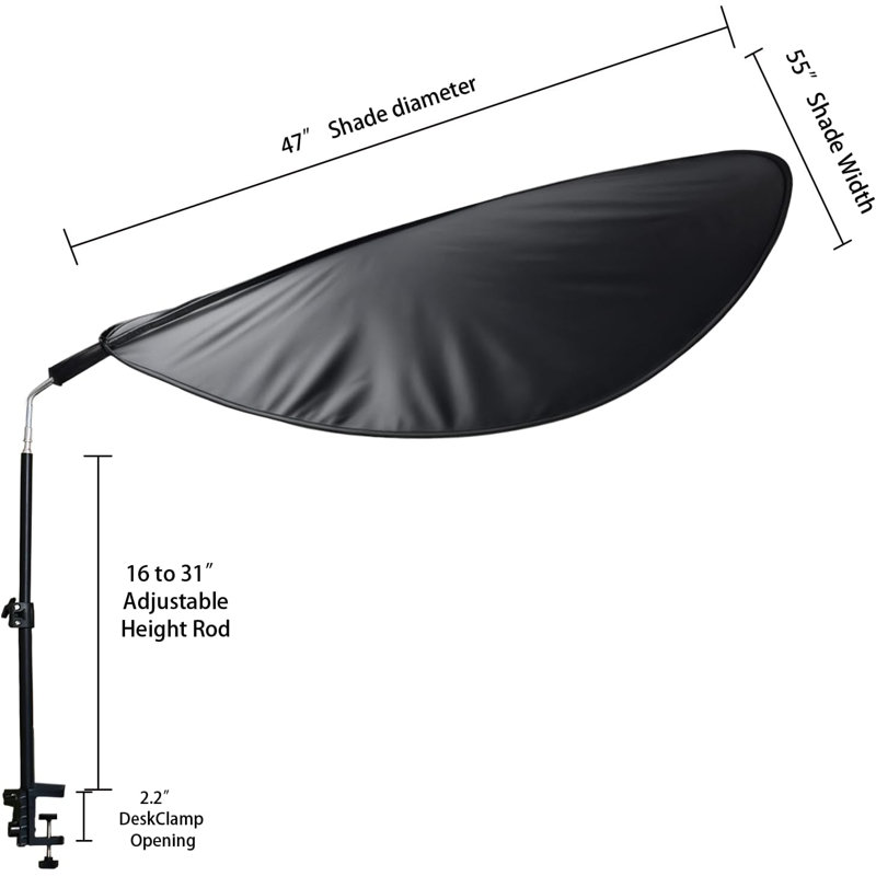 Couvercle de bureau de grande taille avec abat-jour 52 po