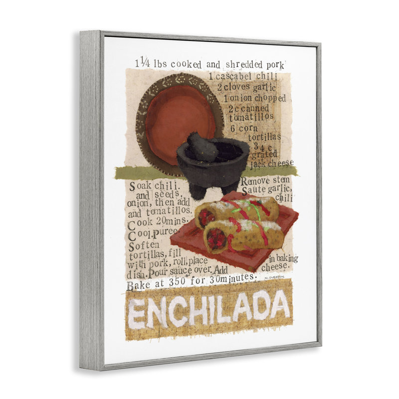 Recette mexicaine «Enchilada» par Nancy Overton, Estampe numérique Farmhouse, H 30 po x l 24 po