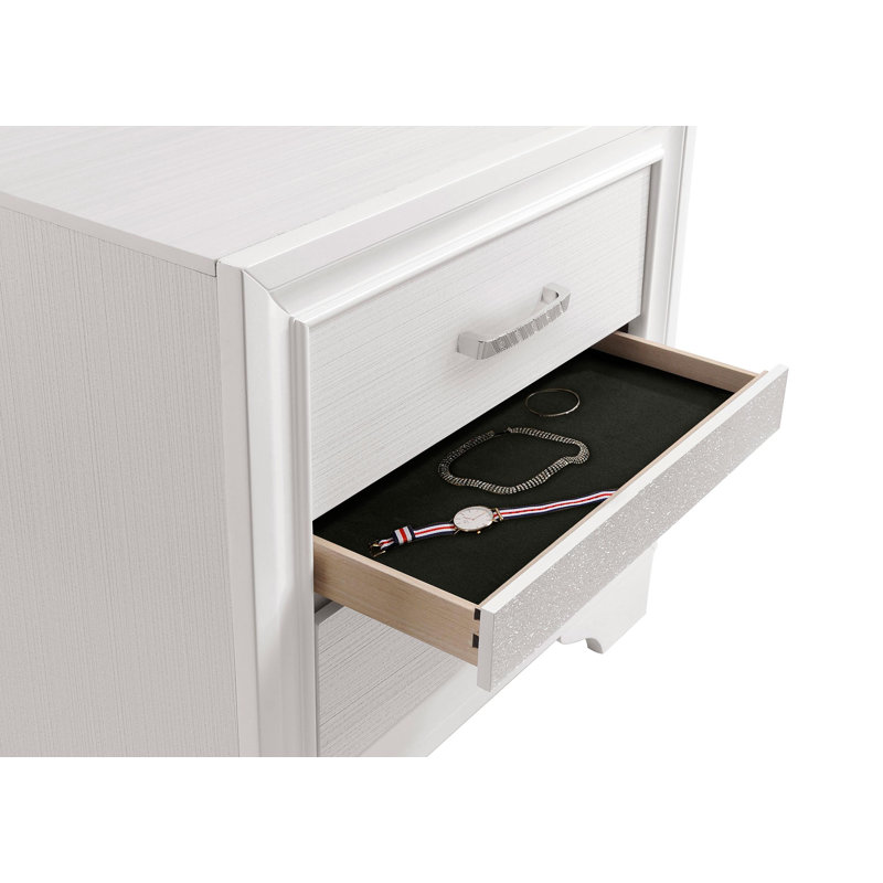 Ensemble de chambre à coucher avec rangement Dunfries Abagael, Blanc, Double XL