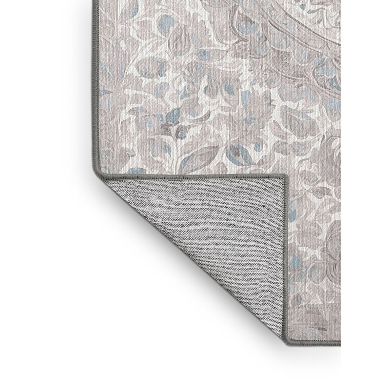 Machine Washable Gray Area Rug, Rectangle 2' x 3'
