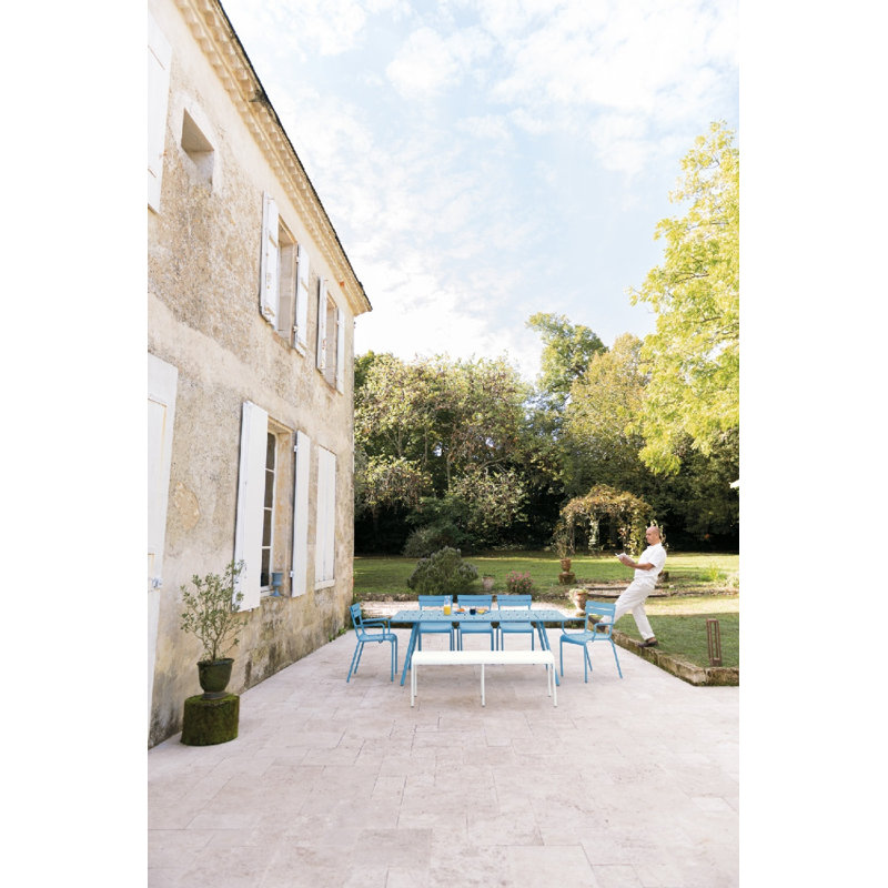 Fauteuil de patio empilable Luxembourg, Bleu Maya