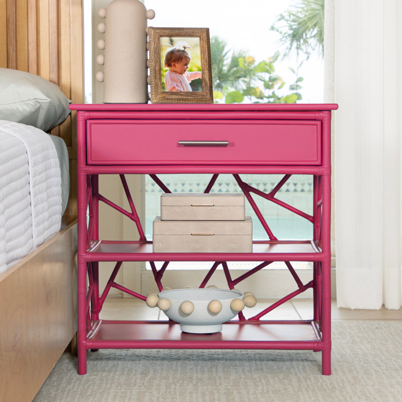 End Table with Storage, Hot Pink