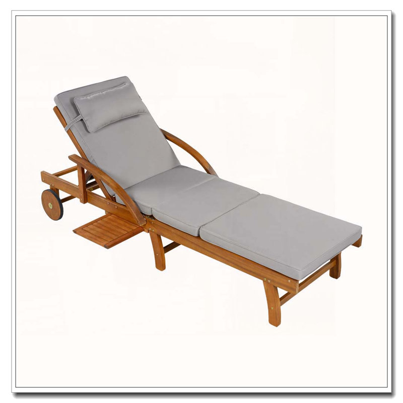 Chaises longues d'extérieur 77,5 ", Gris, 2