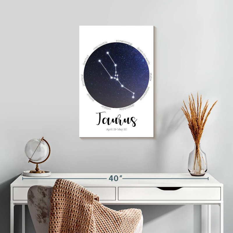 Adella Taurus Zodiac Constellation, 24" H x 16" W