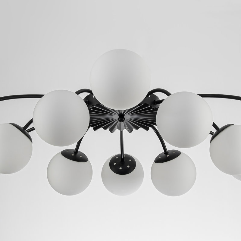 Plafonnier encastré Black, 12 Lights, 8.7" H x 39" W x 39" D