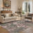  Aura Floral Machine Washable Pink/Beige/Green Indoor Area Rug With Non-Slip Backing-1552205539-1555373915