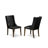 5 Piece Dinette Set for 4 Includes a Rectangle Rustic Wood Dining Room Table and 4 Black Faux Leather Upholstered Parson Chairs, Jacobean-100017592-100017599-100017598