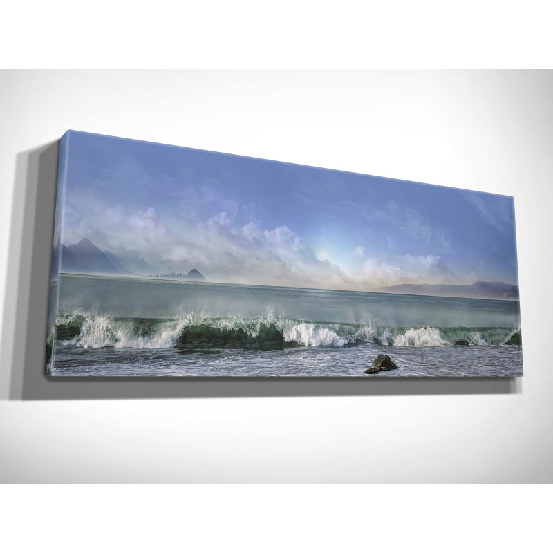 Breaking Waves - Reproduction de peinture à l'huile sur toile, H 8 po x l 24 po x P 1,5 po