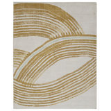 Crescent Rug: Modernist Hand Knotted Rug in Natural/Yellow