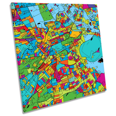 Z0266 Edinburgh City Modern Map - Wrapped Canvas Print
