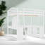 Lit mezzanine double avec bureau de rangement, chambre à coucher moderne en bois aggloméré blanc