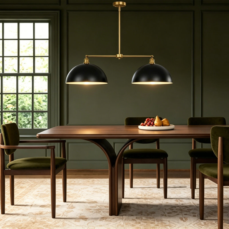 2 - Light Dimmable Dome Kitchen Island Pendant Light