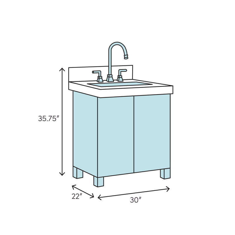 Daria 30'' Single Bathroom Vanity with Marble Top with Mirror, White Cultured Marble, Dark Blue, Brushed Gold