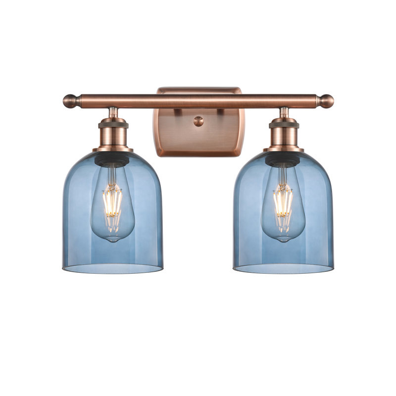 Allysson 2 - Light Dimmable Vanity Light, Princess Blue, Antique Copper