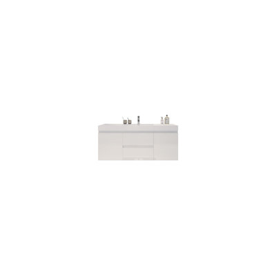 Base de meuble-lavabo simple 58,5 po mural seulement