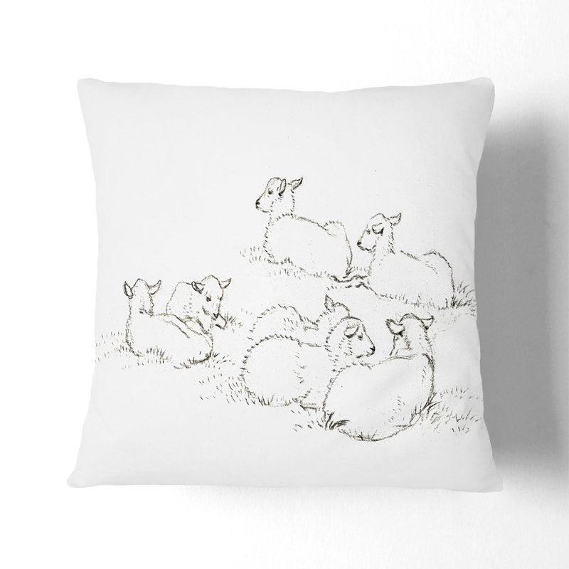 Square Cushion, 55cm H x 55cm W x 20cm D, Black