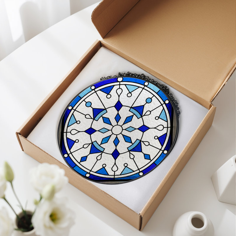 Vitrail de fenêtre en verre coloré 12 "H 12", H 12 po x l 12 po