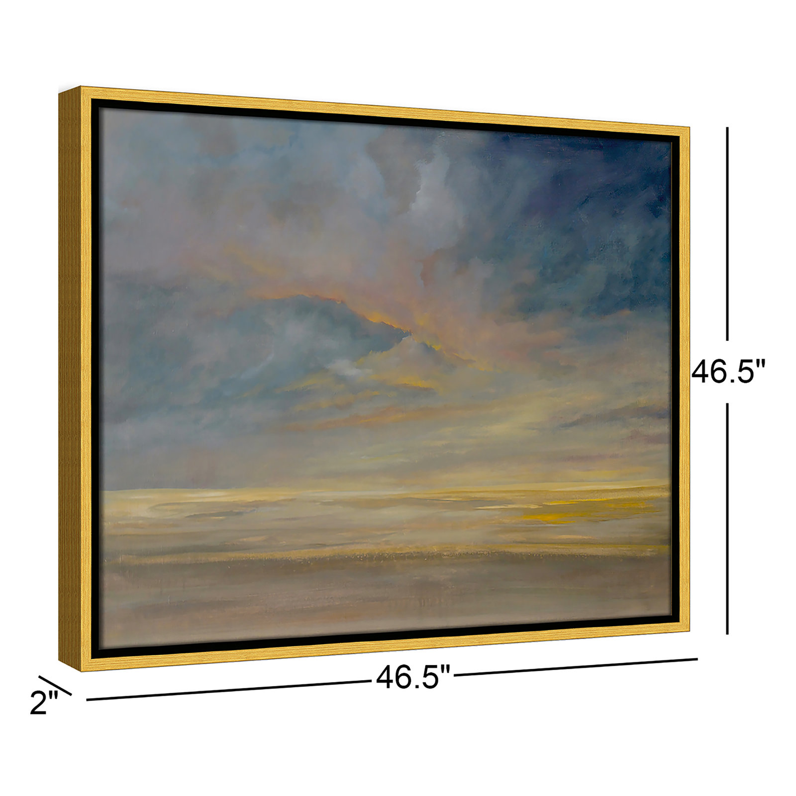 Saffi "Dawning Unrest" Painting, 46.5" H x 46.5" W, Gold