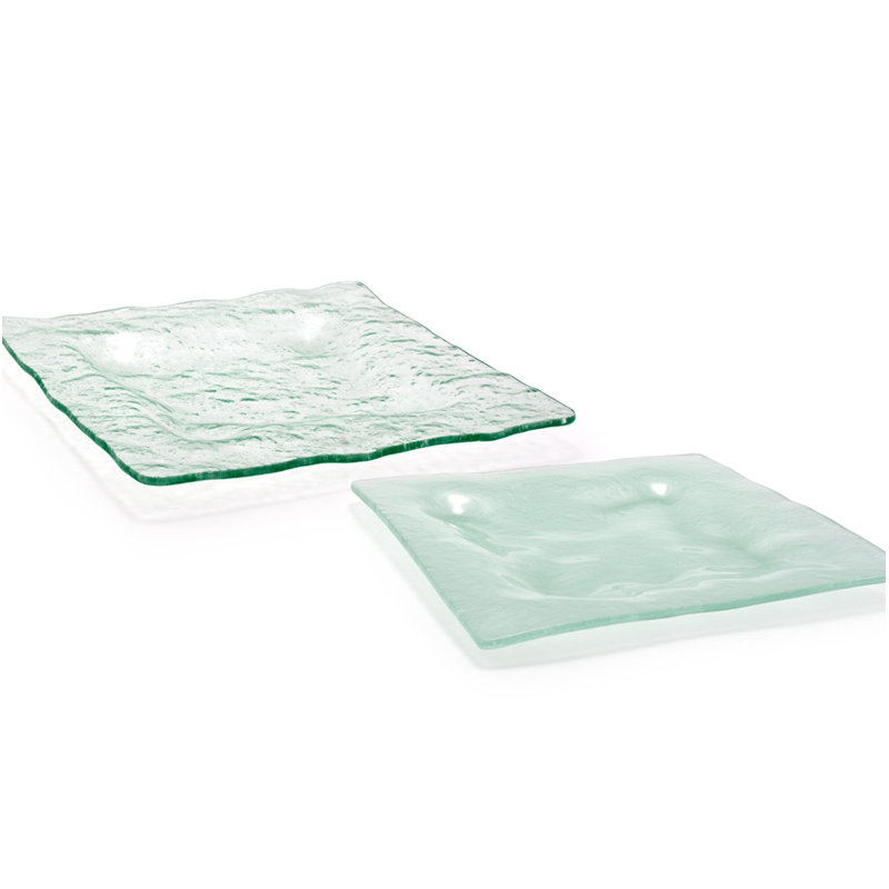 Arctic Clear Glass Square Dinner Plate Set