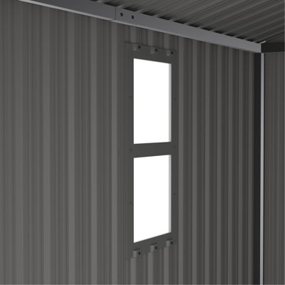 Outdoor Storage Shed, 8x8  protective film, four daylight Windows Lockable Doors,A practical and thoughtful gift,two colors can be freely selected white storage sheds