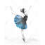 Petite ballerine bleue - reproduction encadrée romantique blanche pour la décoration-1255601707-1255601705