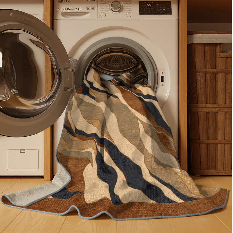 Machine Washable Persian Brown Area Rug, Rectangle 5' x 8'