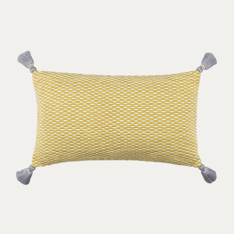 Ella Rectangular Cotton Pillow Cover and Insert, Citrus/Natural