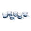 Ensemble de 12 verres empilables bleus-115678258