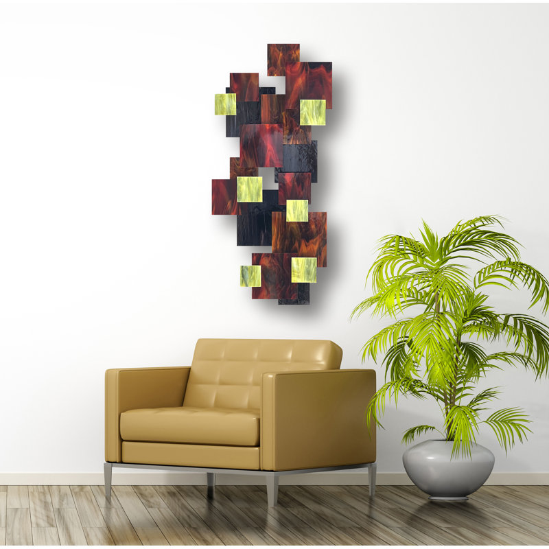 Sapphire TTS Glass And Metal Wall Sculpture, Multi