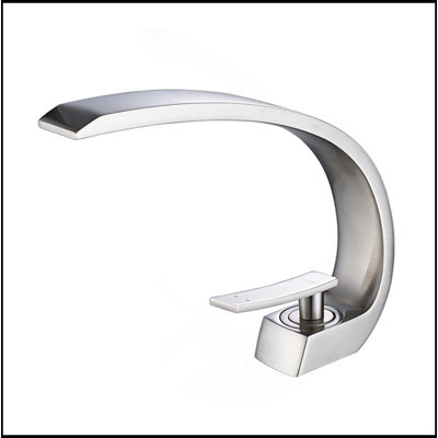 Robinet de salle de bain en nickel brossé, robinet pour lavabo de salle de bain, robinet de salle de bain monotrou moderne
