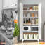 Armoire de rangement en acier 71 po avec 2 portes profilées et tablettes réglables, rangement multifonctionnel pour la chambre à coucher, le salon et la cuisine-880424782