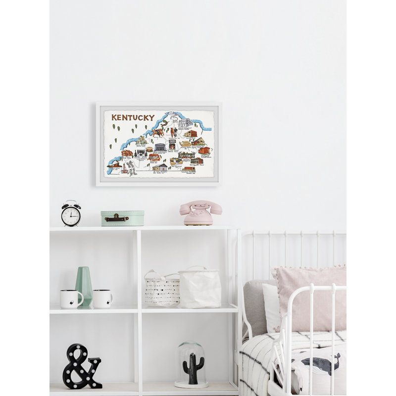 «White Kentucky Spots» par - peinture encadrée, H 12 po x l 18 po x 1,5 po