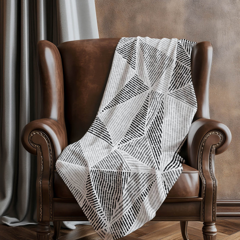 Jeté géométrique Addison Sherpa ASB618, Pewter