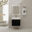 Meuble-lavabo de 24 pouces avec lavabo en résine à rebords épais et trois supports de rangement, finition en châtaignier noir, contreplaqué fonctionnel contemporain pour installation