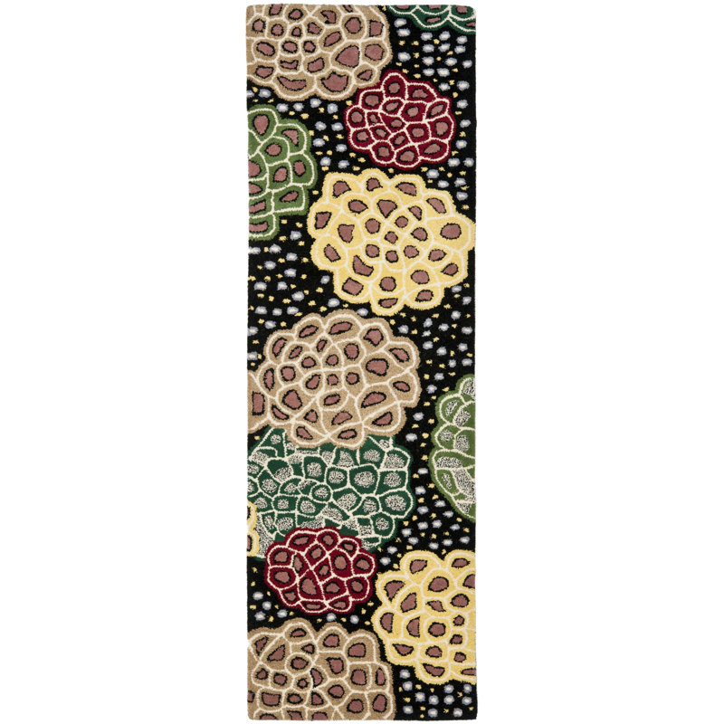 Soho Hand Tufted Wool & Viscose Pile Floral Rug, Runner 2'6" x 12'
