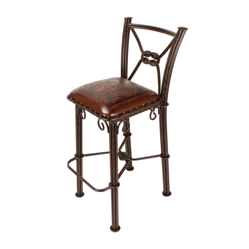 Slawson Iron Barstool, Red Brown