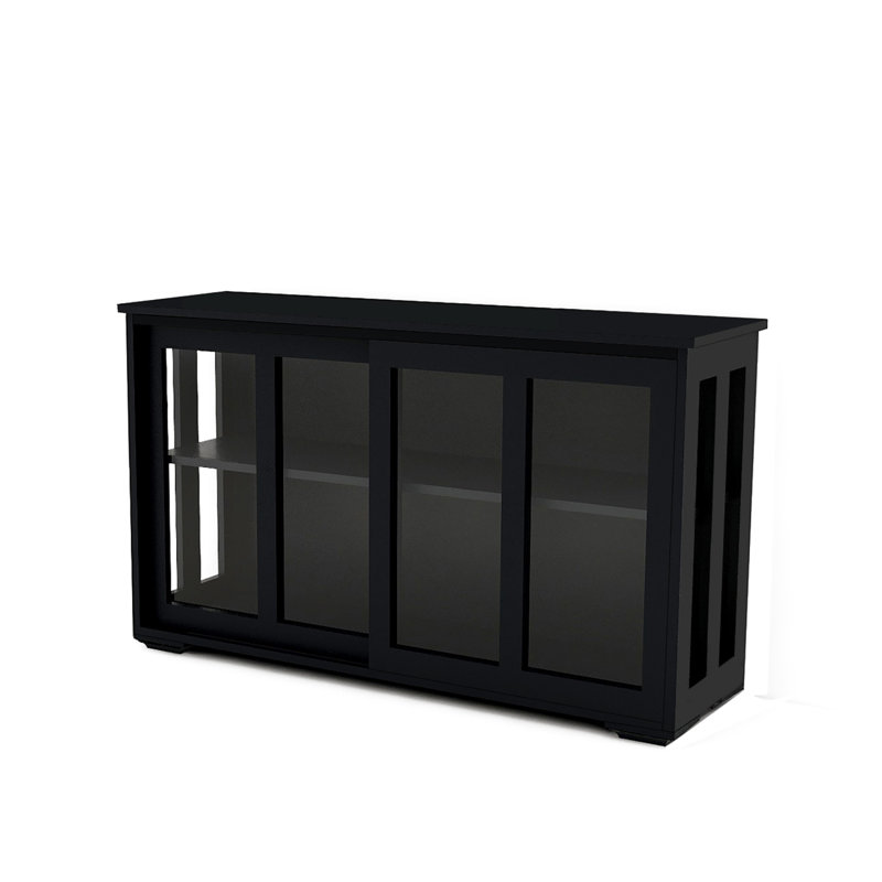 Meuble de rangement pour cuisine avec porte en verre et chariot de cuisine