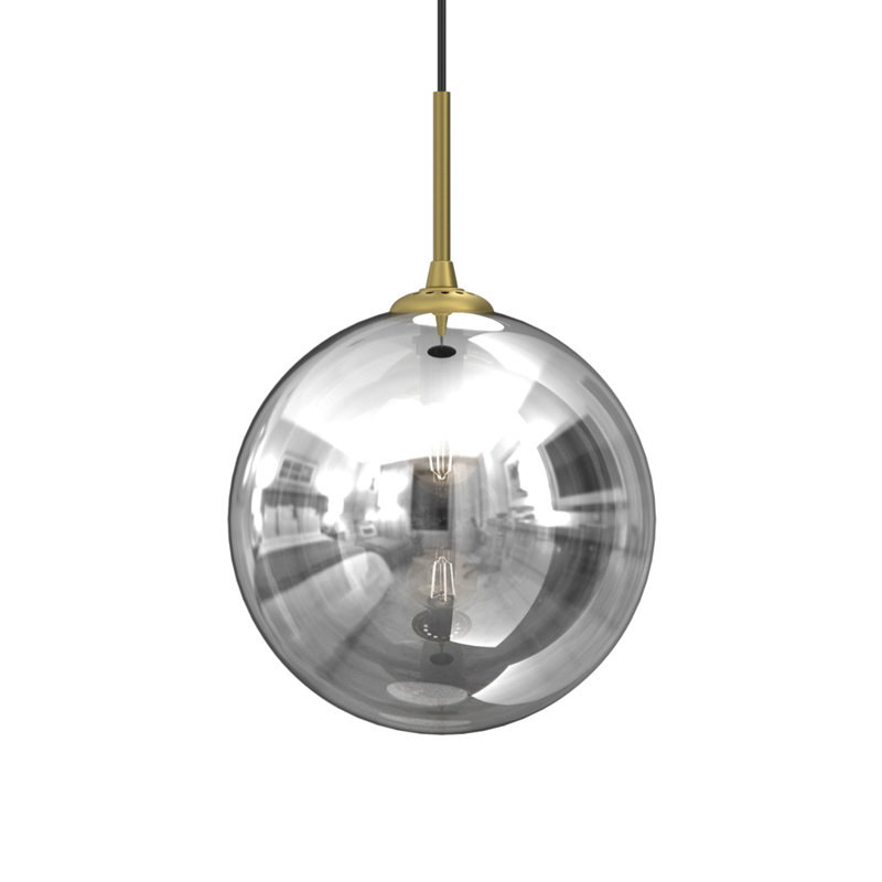 Reflex 1 - Light Grey Sphere Pendant, 90cm H x 25cm W x 25cm D