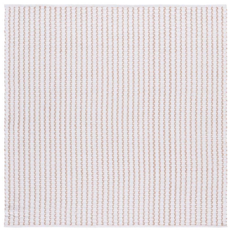 Chevron Hand Woven Cotton Area Rug, Square 6'