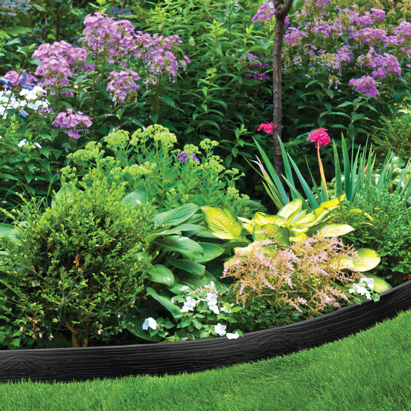 Master Mark 40 ft. Black Plastic Lawn Edging with Stakes