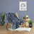 Profil Woven Blue Fringed Throw Blanket