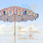 Parasol portatif raffiné en bois de hêtre de sable de 6 pi pour une journée à la plage de luxe, un pique-nique glamour et un week-end - Our Beach, Lemon-1567279649