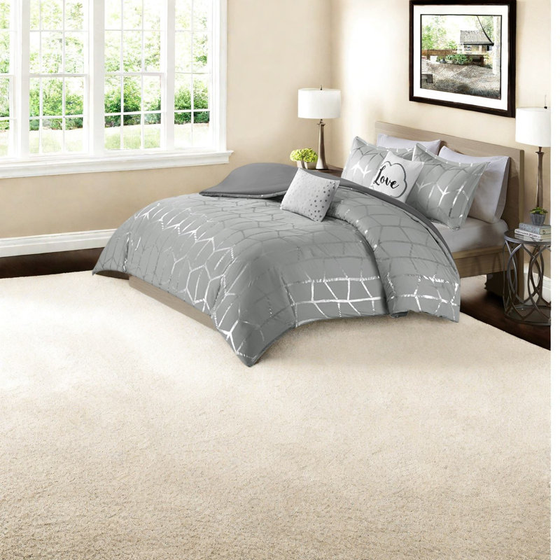 Ensembles de literie simple en microfibre douce de style métallique moderne pour la maison