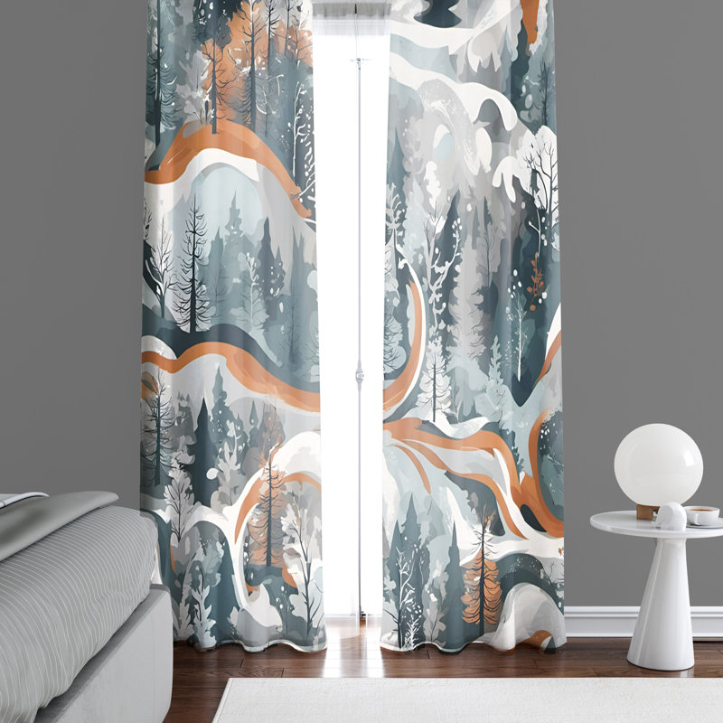 Paire de rideaux semi-transparents en polyester Aresha, L 40 po x L 82 po