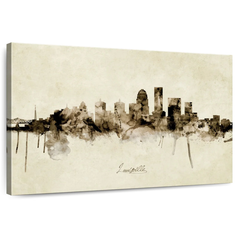 Rorry Louisville Kentucky City Skyline I, 24" H x 36" W