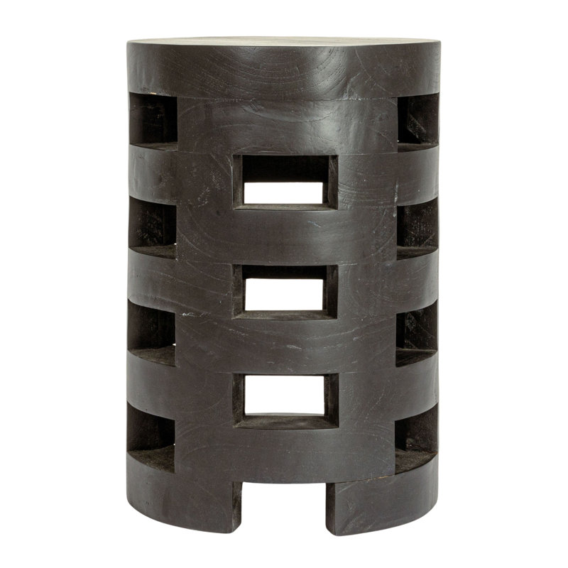 Bennett Broxton Solid Wood Decorative Stool, Black