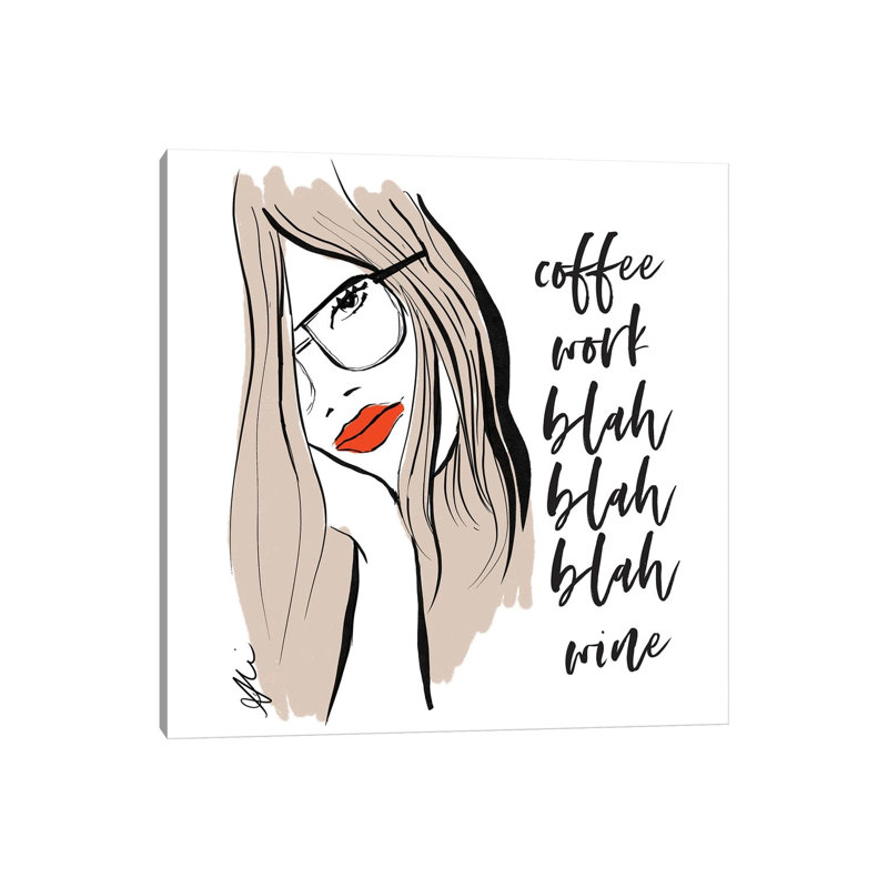 Blah Blah Blah by Alison Petrie - Wrapped Canvas Print, 30.48cm H x 30.48cm W